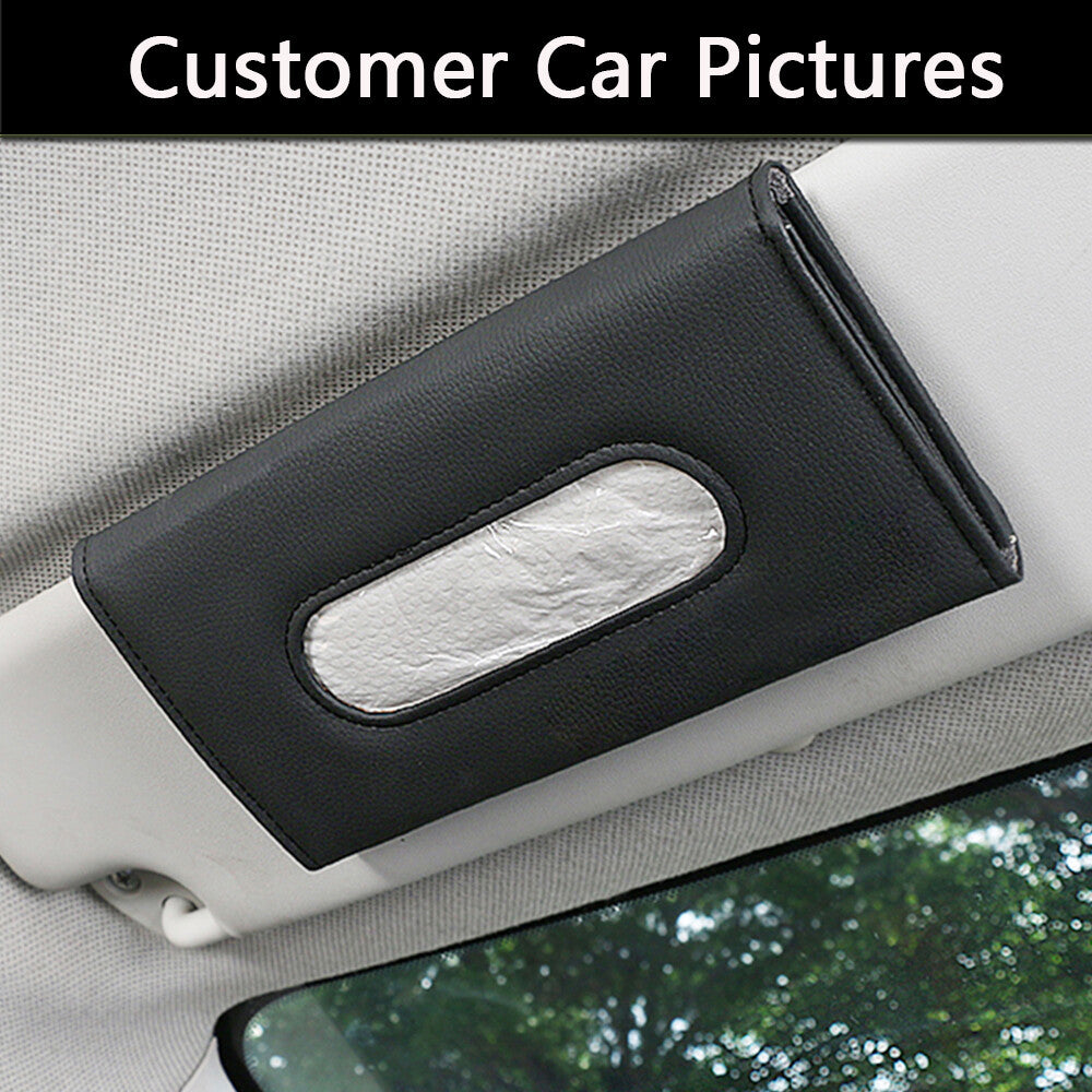 Black Car Tissue Box Towel Car Sun Visor Tissue Box Holder Auto Interior Storage