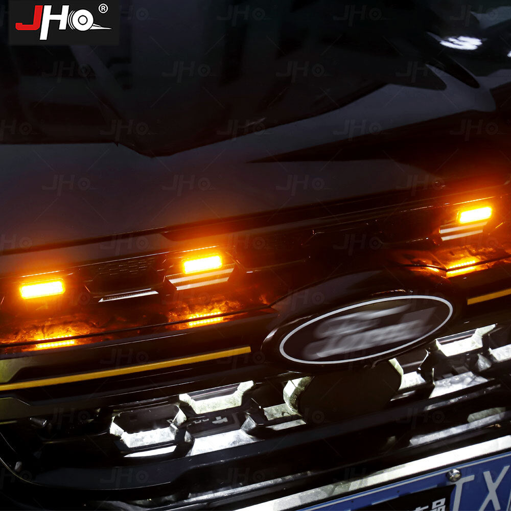 4X Amber LED Front Grille Light for Ford Ranger 2023-2025 With Remote Controller