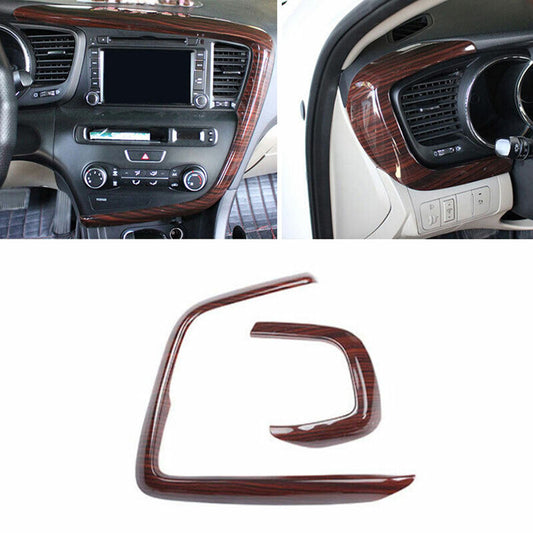 for Kia Optima 2011-2015 Wood Grain Central Console Air Outlet Vent Strip Cover