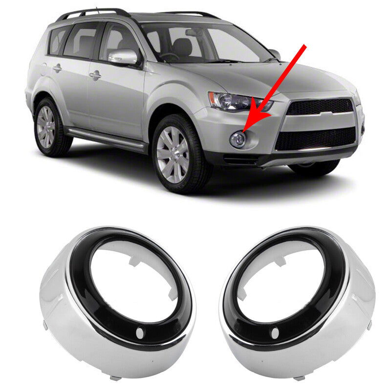 for Mitsubishi Outlander 2010-2012 ABS Chrome Front Pair Bumper Fog Lamp Cover