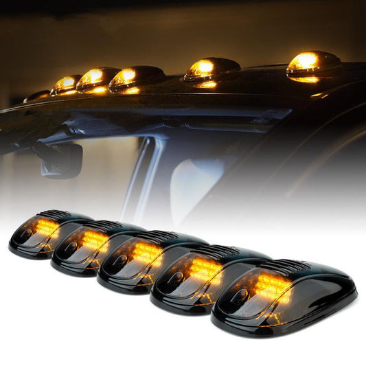 5x Smoke Lens Amber Led Cab Roof Top Marker Running Light for Ram 1500 2500 3500