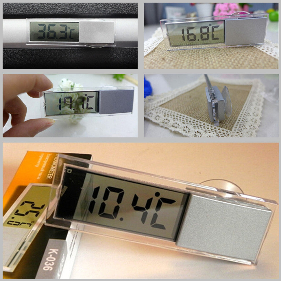 Car SUV ¨H ¡æ Digital thermometer Gauges Glass Practical Sucker LCD liquid Crystal