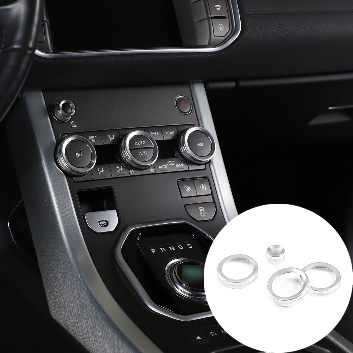 for Land Rover for Range Rover Evoque 12-18 Air Conditioning Knob Trim Ring Silver-
