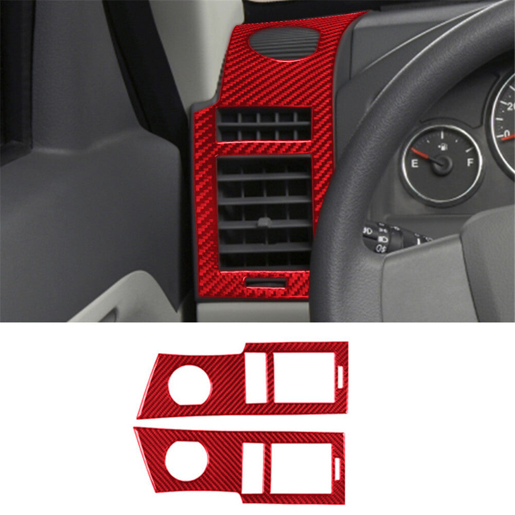 19Pcs Red Carbon Fiber Full Interior Kit Cover Trim for Jeep Liberty 2008-2012