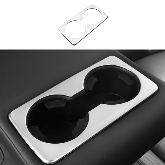 for Chevy Blazer 2019-2022 silver steel Rear Water Cup Holder Frame Cover trim
