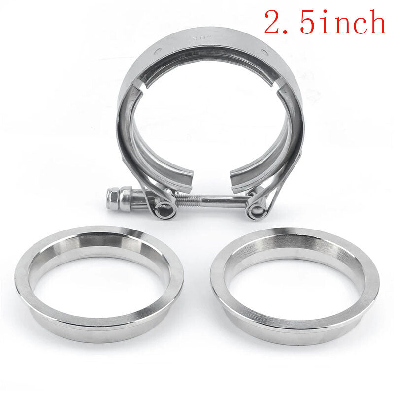 2.5'' Stainless Quick Release Exhaust Downpipe V Band Clamp+Flanges Kit