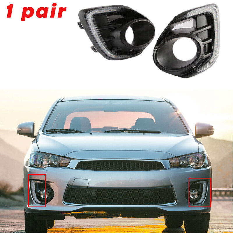 2pcs Daytime Running Lights LED Front Fog Lamp DRL for Mitsubishi Lancer 16-18