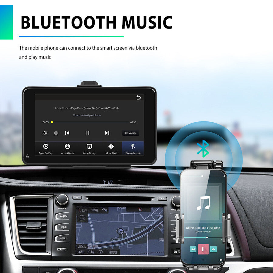 7-inch for smart screen player with touchscreen, wireless CarPlay and Android Auto Radio