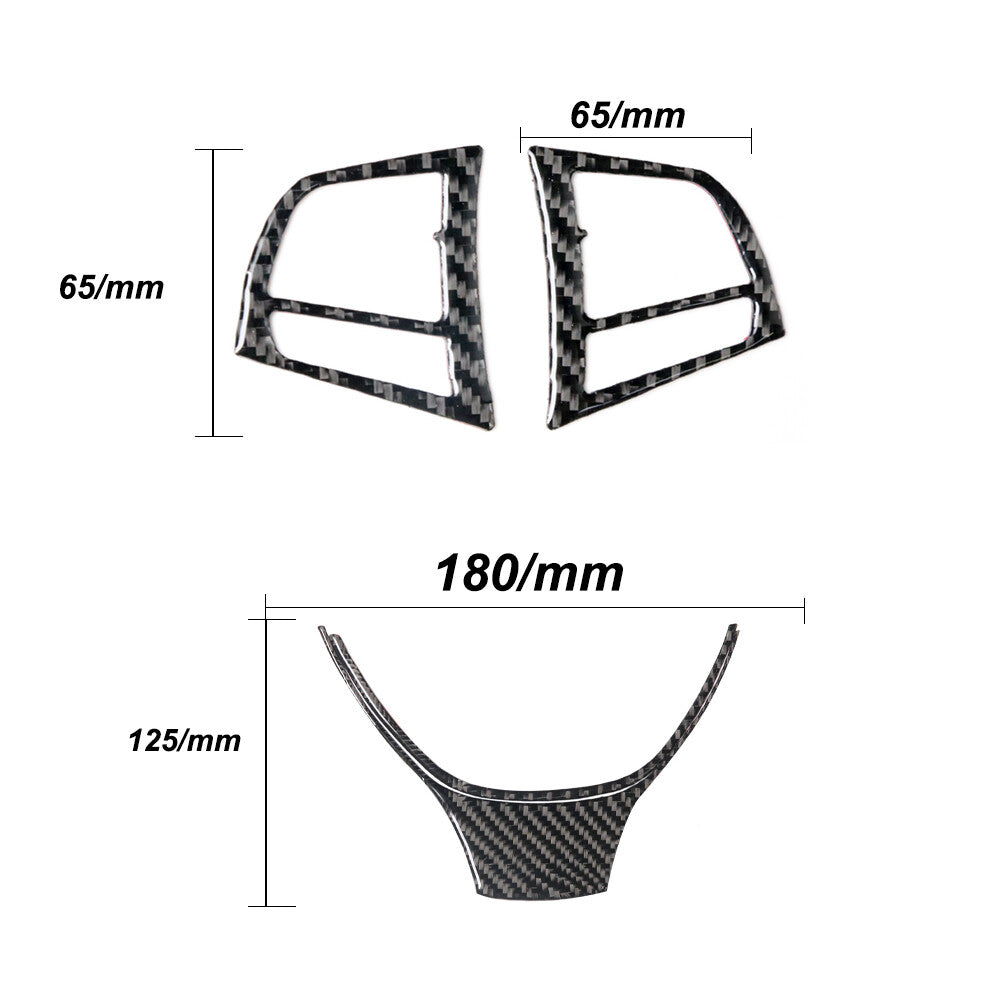 4Pcs Carbon Fiber Steering Wheel Decorative Cover Trim for BMW 6 Series F12 F13