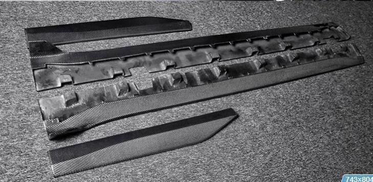 True carbon fiber style side skirt extended boiler for Ford for Mustang GT500 2015-2024