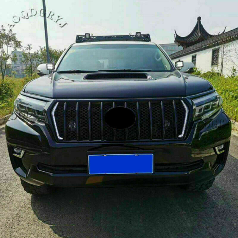 3X Front Bumper Grille Mesh W/LED Trim for Toyota for Land Cruiser Prado 2018-2021