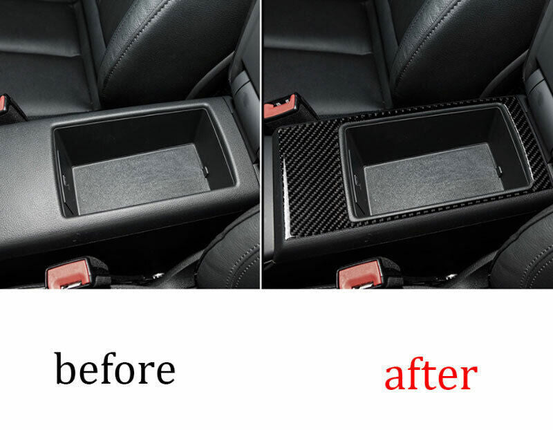For 14-20 for Audi A3 S3 Real Carbon Fiber Central Console Armrest Box Cover Trim 1P