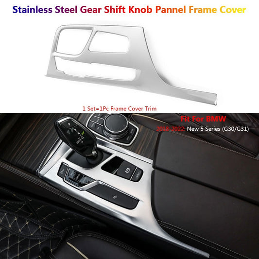 Stainless for BMW 5 Series G30 G31 Car Console Gear Shift Knob Panel Cover Trims