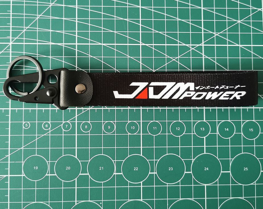 Car keychain/key ring with lanyard, car accessories, JDM, black, suitable for Toyota .