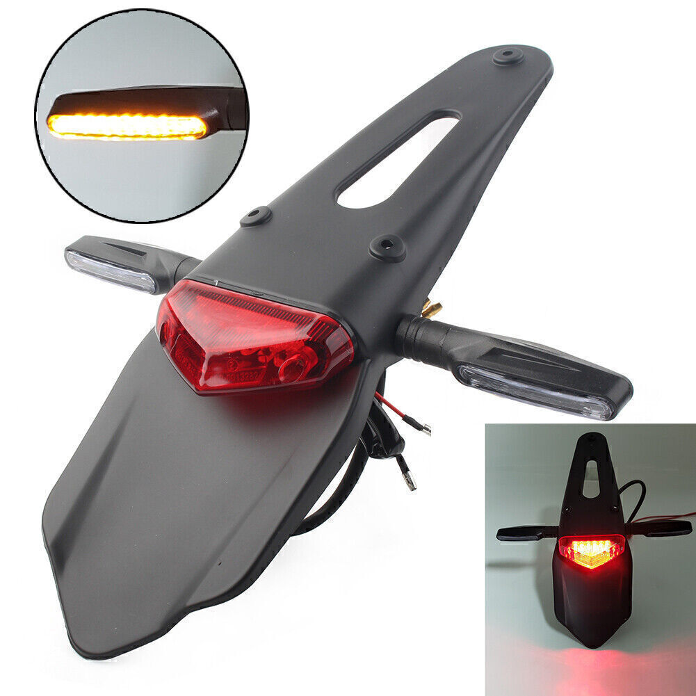 Motorcycle LED Rear Fender Brake Tail Light Turn Signal Dirt Off-road Universal