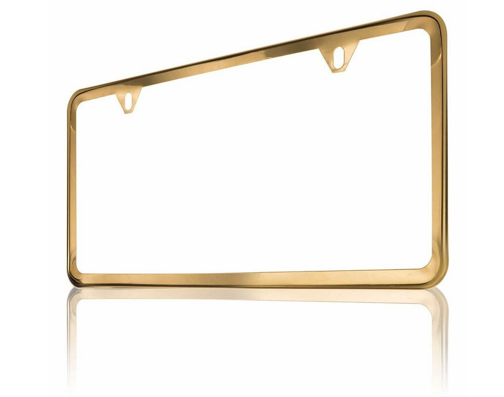 1 piece car license plate frame cover cap rear boot trunk gold for Mercedes-Benz