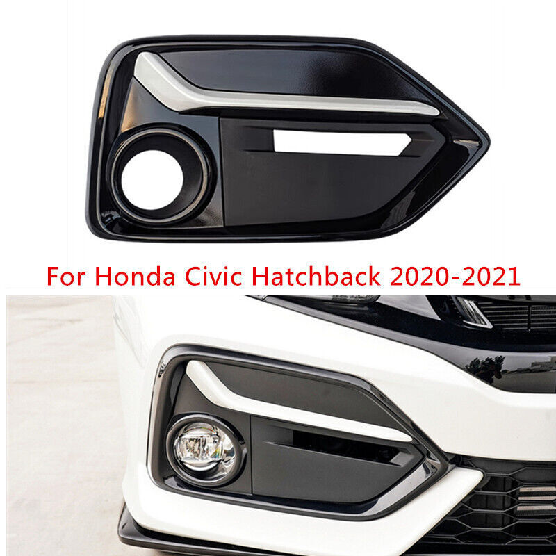 Right Front Bumper Fog Lamp Cover Bezel Grill for Honda for Civic Hatchback 2020-21