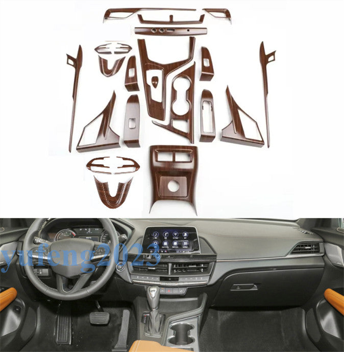 ABS Peach Wood Grain Inner Console Full Set Decor Trim for Cadillac CT4 2020-24