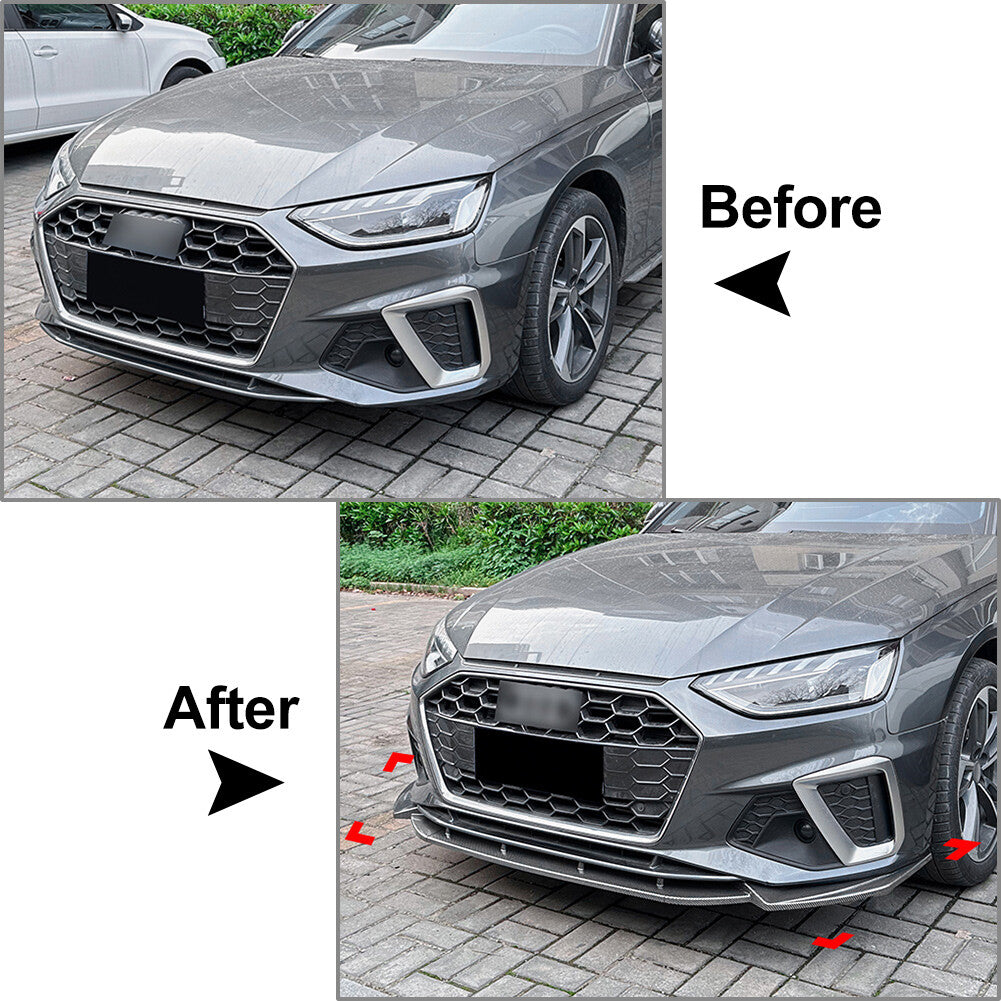 Front Bumper Splitter Spoiler Lip for Audi A4 S4 B9.5 2020-2024 2020