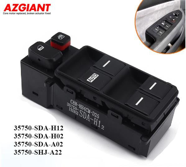 35750-SDA-H02 Power Window Control Switch Driver Left for Honda Accord Sedan