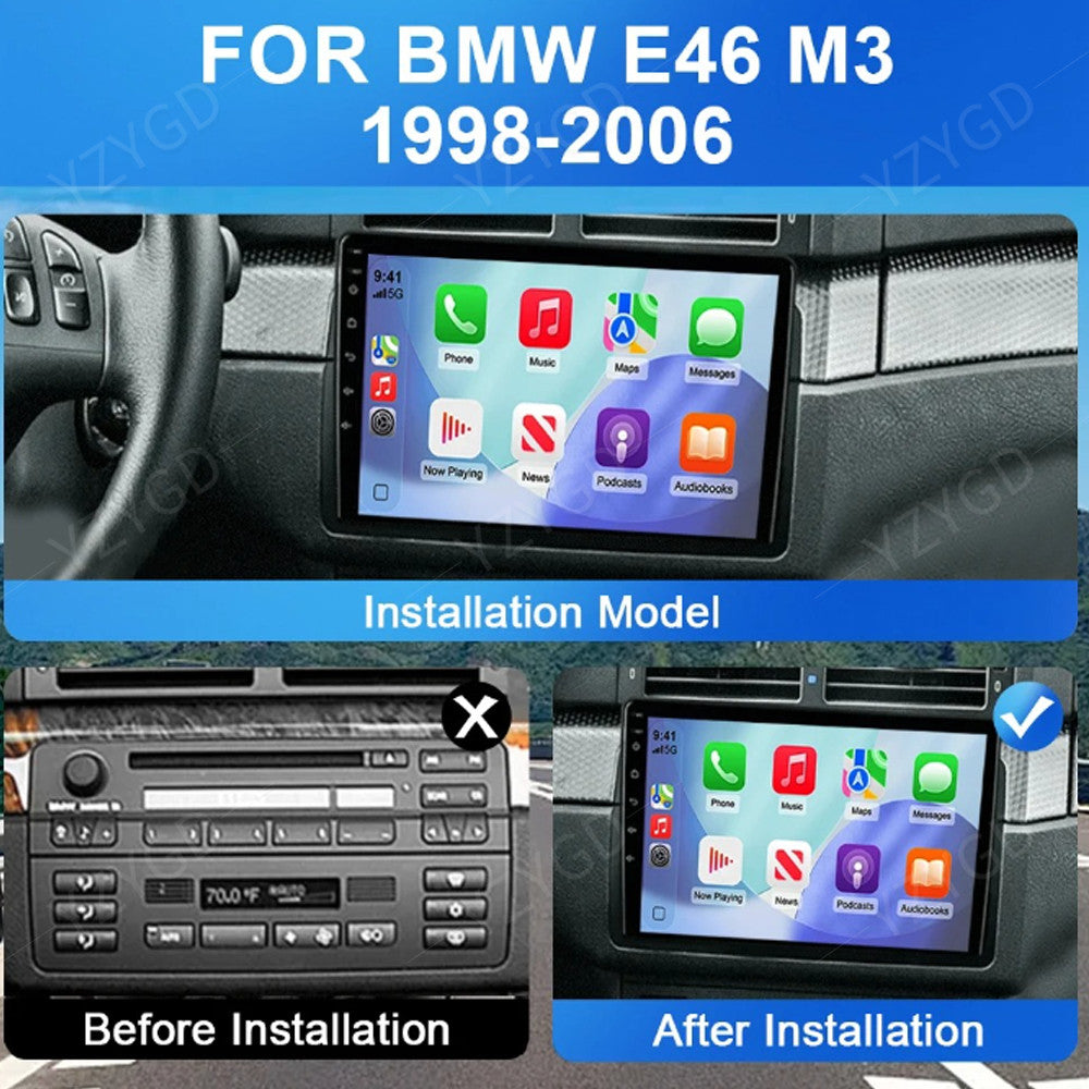 for BMW E46 M3 1998-2006 Android CarPlay Car Radio GPS Stereo Multimedia Screen