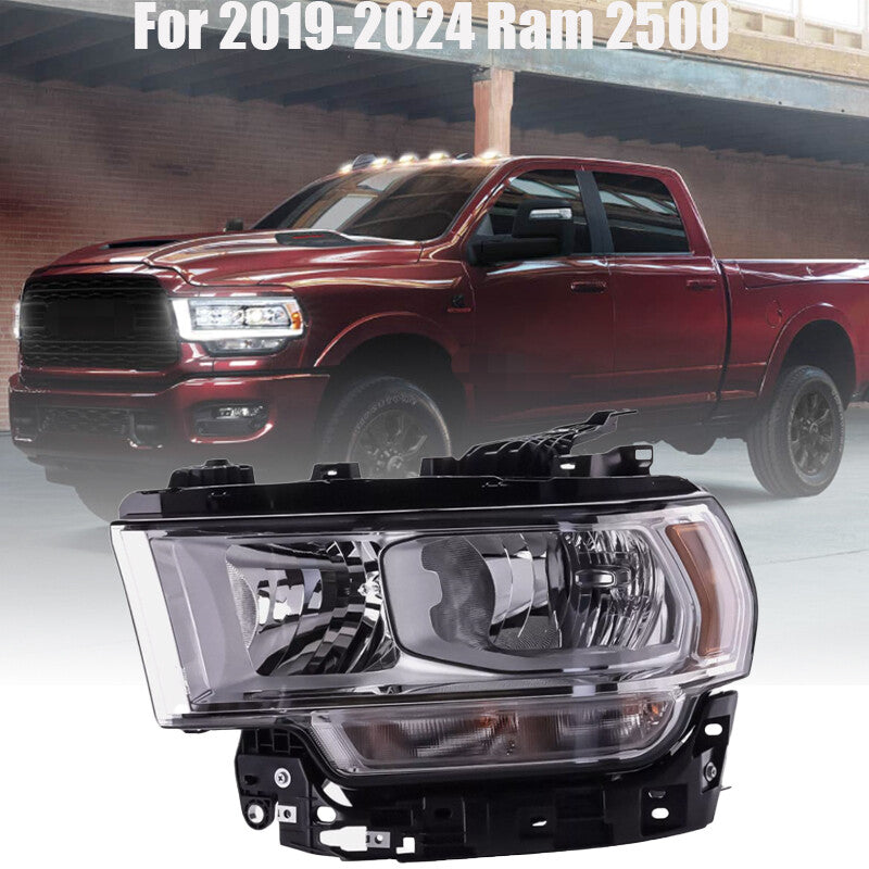 Left Side Chrome Halogen Headlight For 19-24 for Ram 2500 3500 68360177AD CH2502334