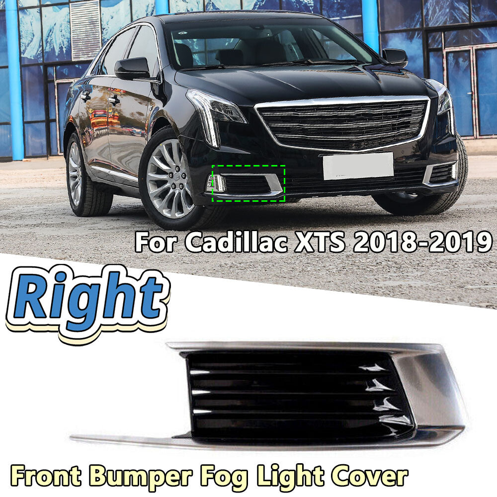 for Cadillac XTS 2018-2019 Right Front Lower Bumper Grille Fog Light Cover Black