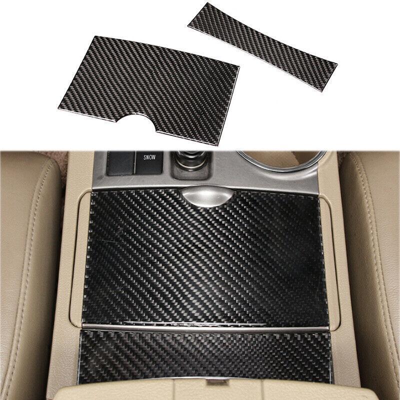Refit Carbon Fiber Console Storage Box Cover Trim for Toyota Highlander 2008-13