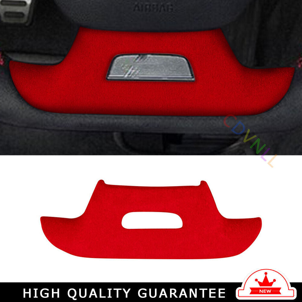 Steering Wheel U Type Cover Trim 1PCS Fit for Chevrolet Camaro 2016-20 Red Suede