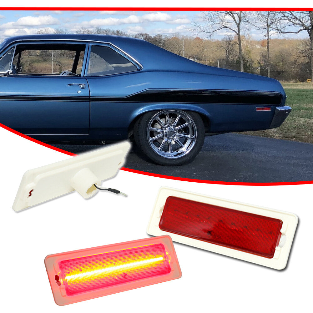 Red lens LED rear corner side marker indicator for 1970-1974 for Chevrolet Nova