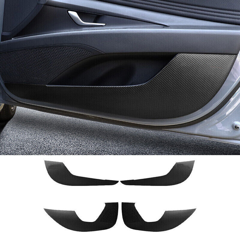 for Hyundai for Elantra 2021-2023 Carbon Fiber PU Door Anti-kick Panel Stickers 4Pc