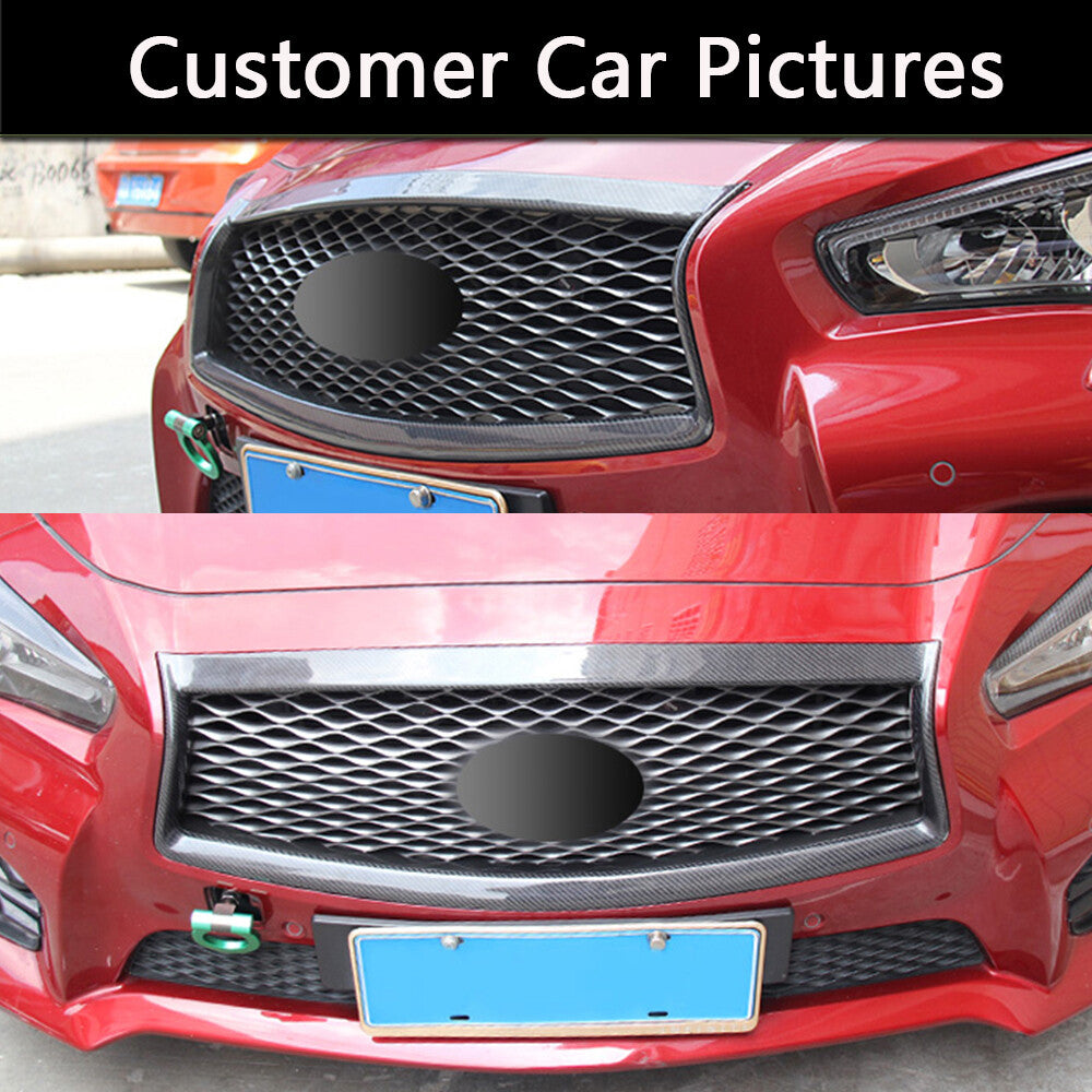 for INFINITI Q50 Q50S 2014-2021 Racing Front Middle Grille Trim Covers Frame