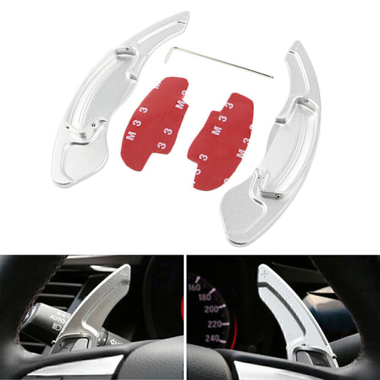 2x Car Steering Wheel Shifter Paddle Extension Fit for Honda Accord for Acura CDX Silver