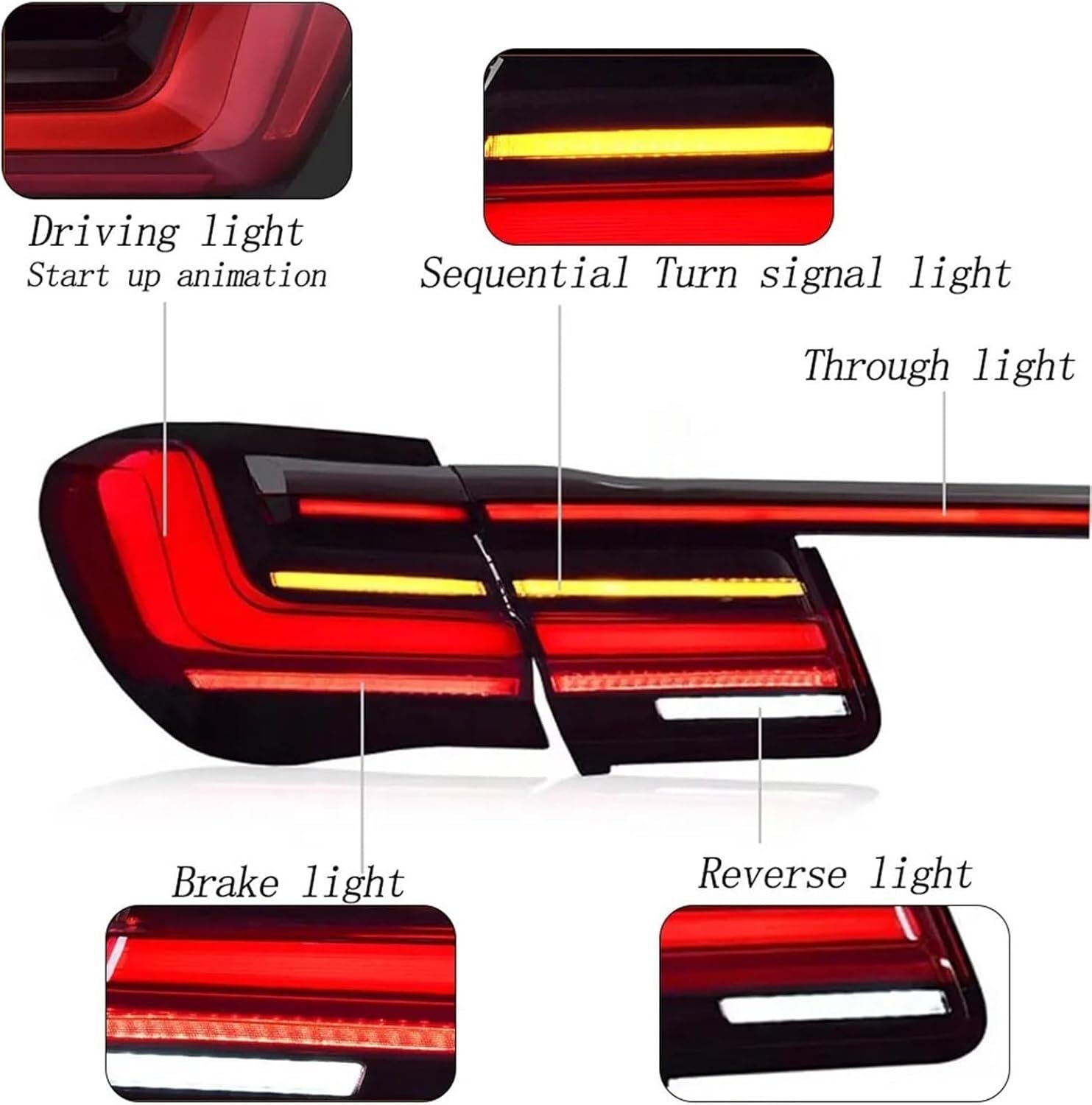 For 2009-2015 for BMW 7 series F01 F02 Upgrade LED Through Tail Light Lamp Assembly
