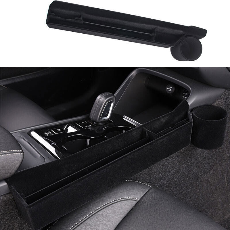 for Volvo XC40 2019-2022 Black Suede Central Console for Seat Side Storage Box Trim
