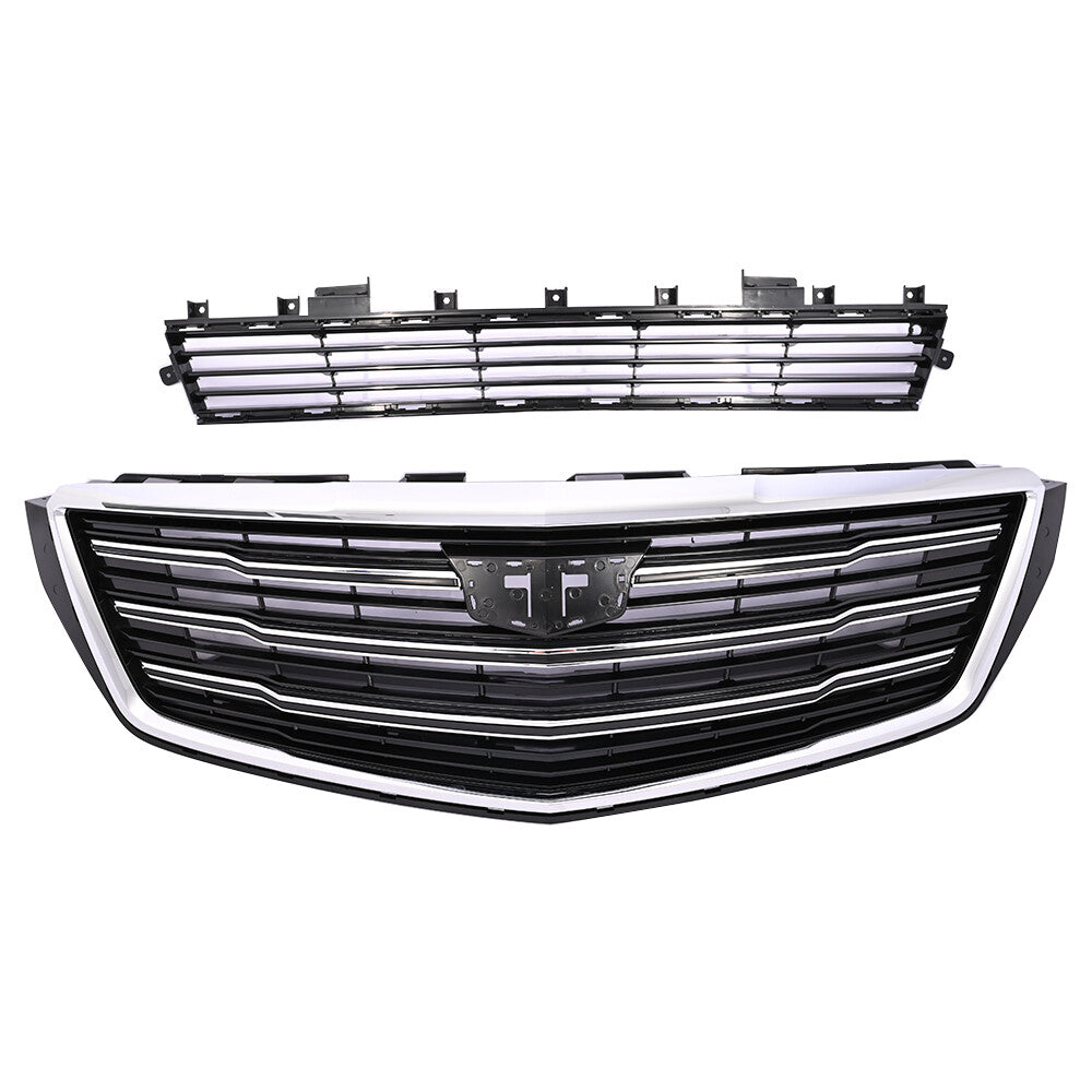 Front Black Grille with Chrome Frame Grill Kit For 2018-2020 for Cadillac XTS