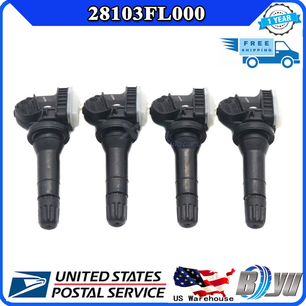 28103FL000 Kit (4) for Subaru Impreza Crosstrek - New TPMS Tire Pressure Sensors