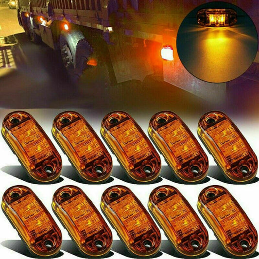 10x Amber 12v-24v LED Side Marker Clearance Lights Indicators Trailer Caravan RV
