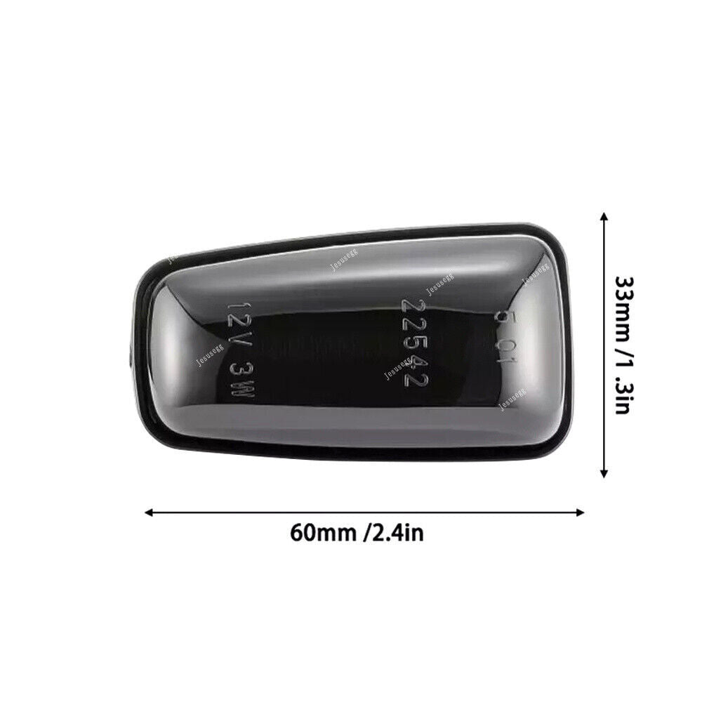 Pair LED Side Marker Indicator Light Repeater Black Fit for Peugeot 106 806 for Fiat