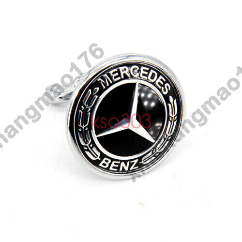 Classic black Bonnet badge cap emblem for Mercedes-Benz CSE Class W204 W211 44 mm