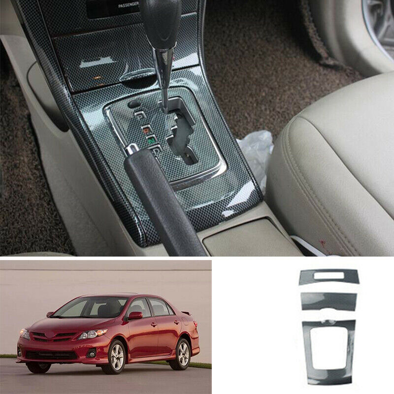 for Toyota for Corolla 2007-2013 Carbon Fiber Central Console Gear Shift Panel cover