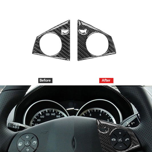 Carbon fiber steering wheel button trim for Mercedes-Benz M-Class W164 2006-2011