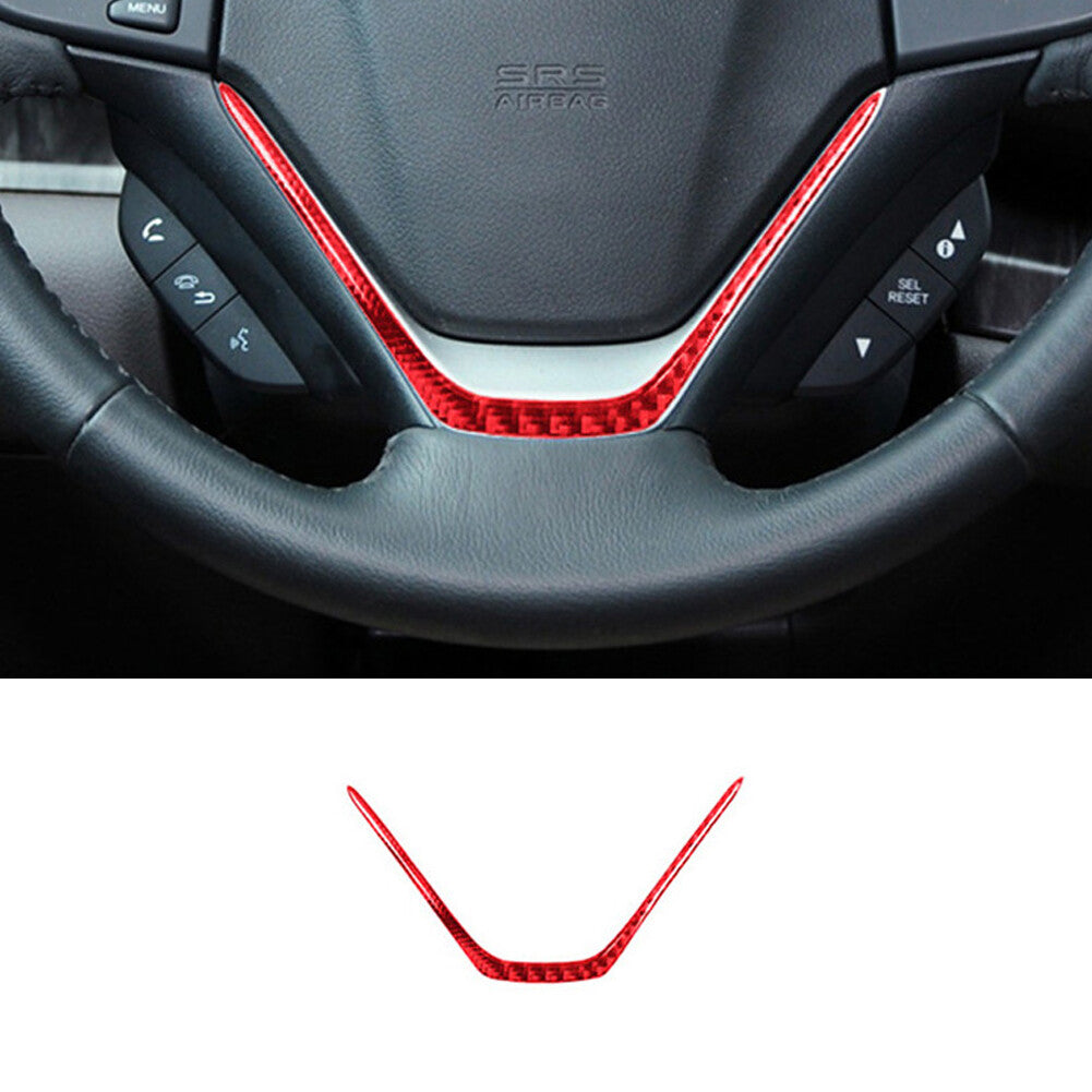 Red Carbon Fiber Steering Wheel Chin Cover Trim for Honda CRV CR-V 2012-2016