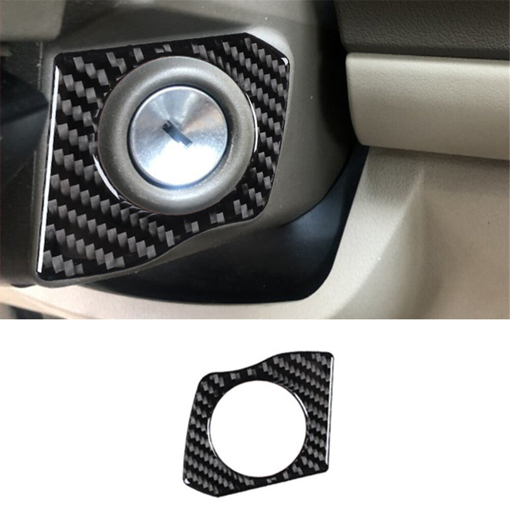 Carbon Fiber Engine Start Key Hole Frame Trim Cover for Jeep Liberty 2008-2012