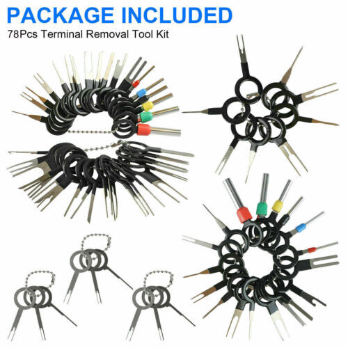 78-piece wire terminal removal tool kit for automotive wire crimping connector pins