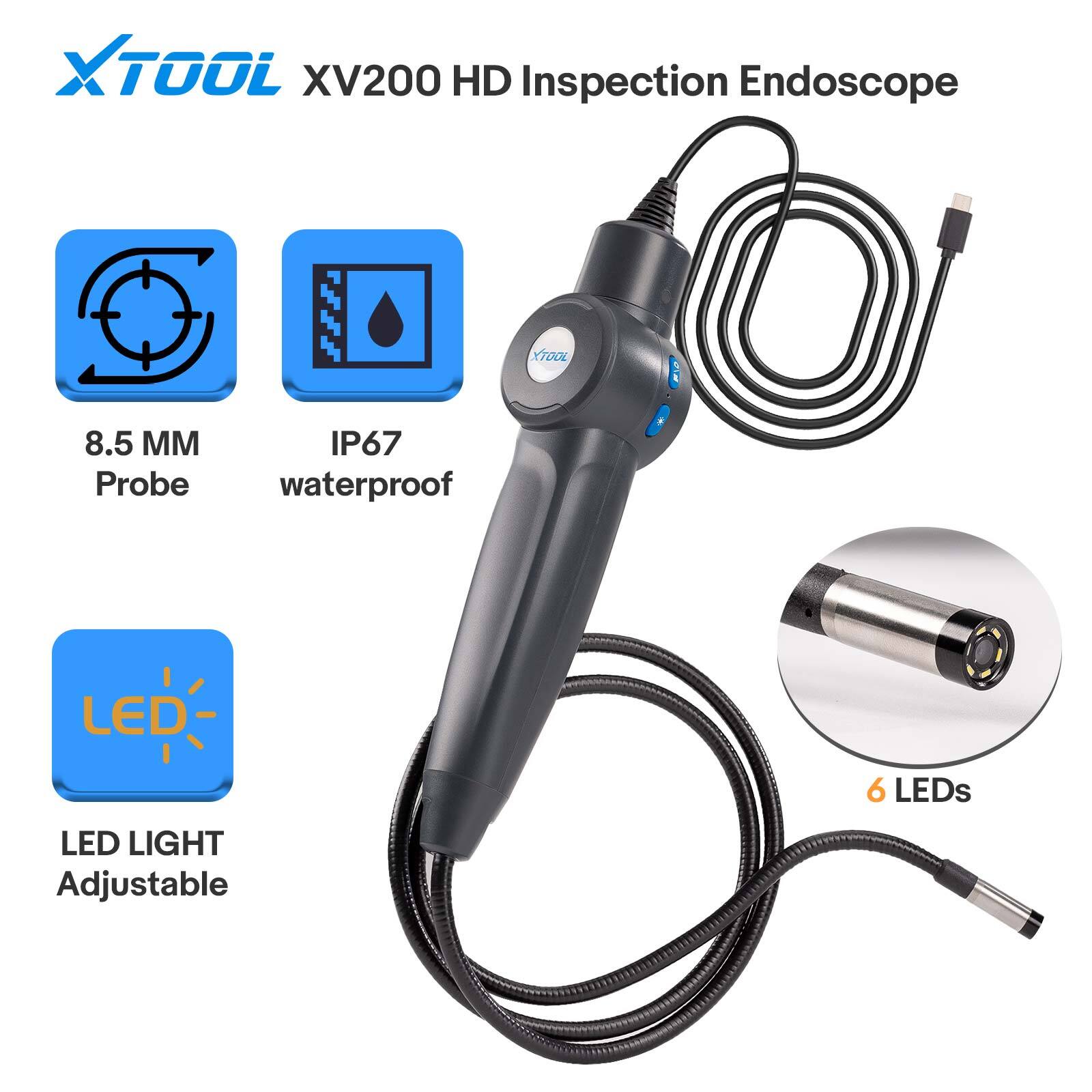 XTOOL XV200 Endoscope HD Inspection Camera Waterproof for XTOO LD8,A80, A80 Pro