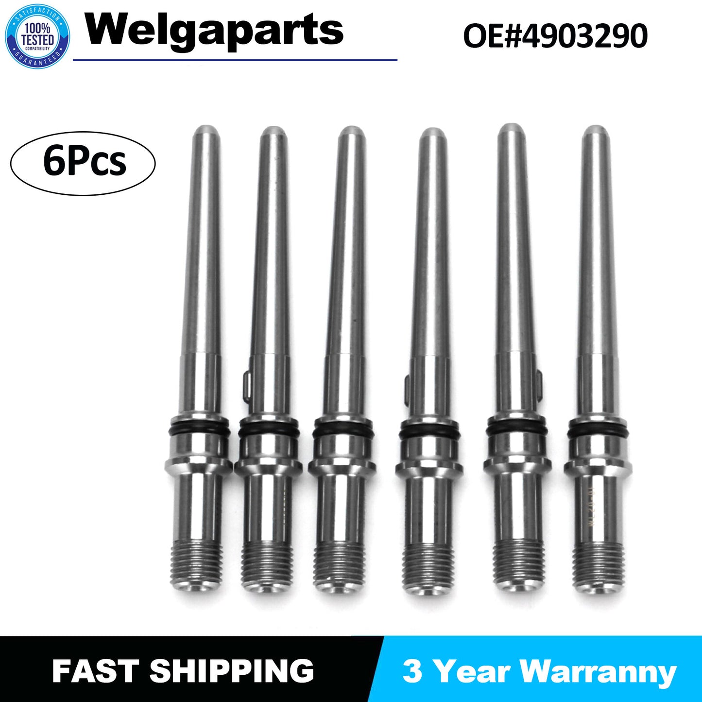 ?4903290 Set of 6 Injector Connector Tubes for 5.9L 6.7L for Dodge Diesel