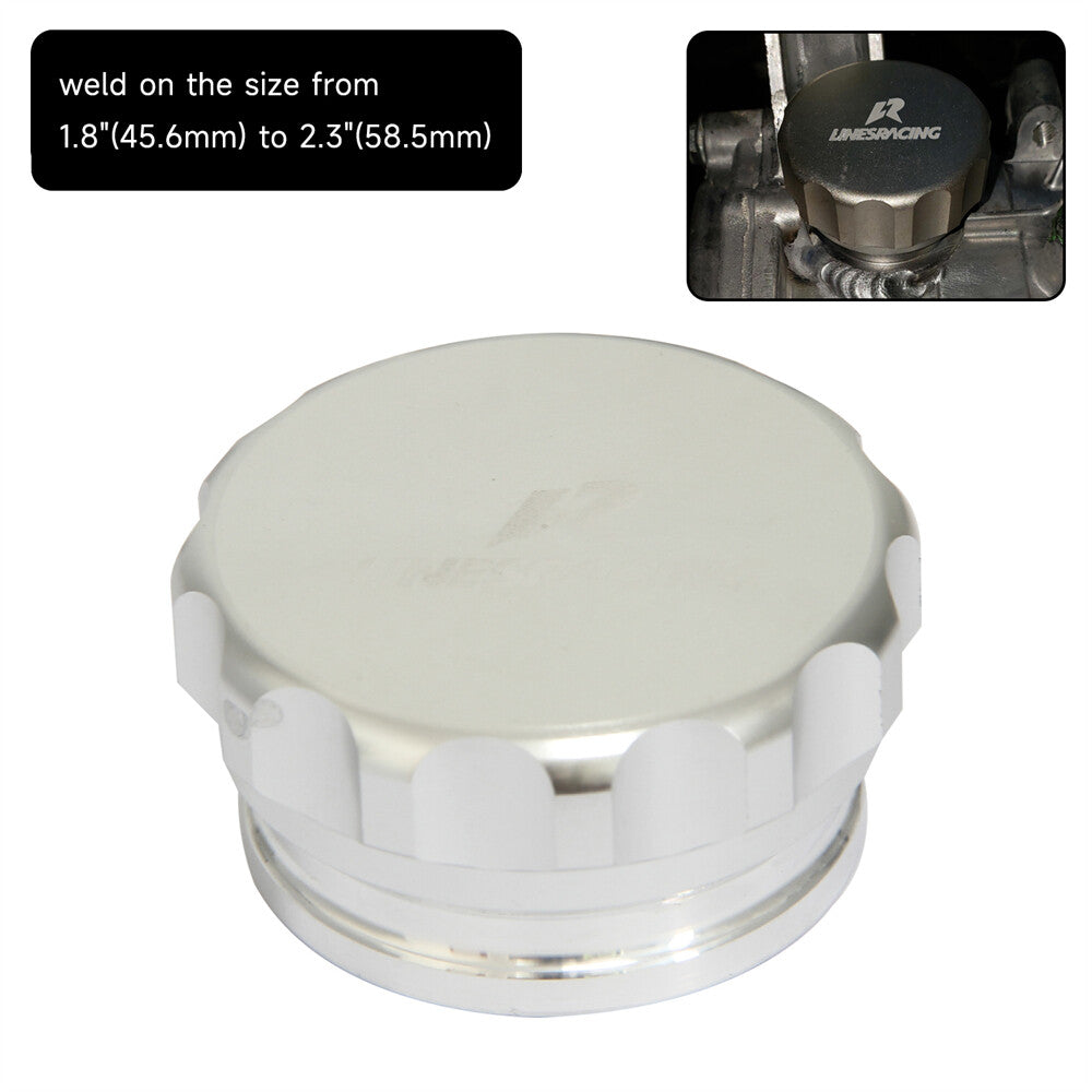2 46mm-58mm Aluminum Weld On Filler Neck And Cap Oil Fuel Water Tank Silver