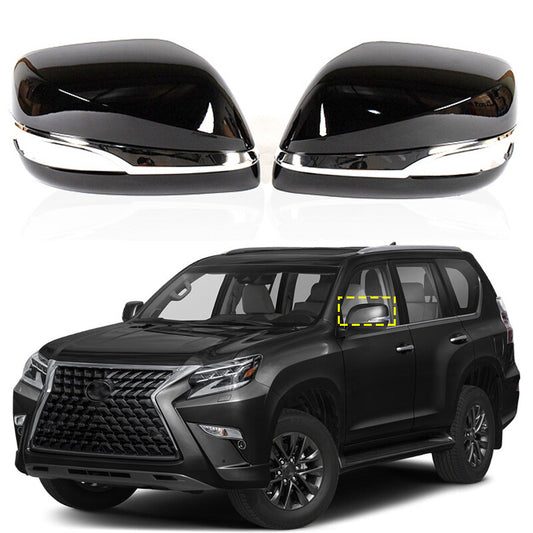 A pair of exterior car side mirror covers for Lexus GX460 2010-2021.
