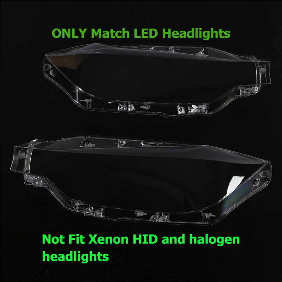 1 Pair Car Headlight Headlamp Lens Cover for BMW F30 F31 3 Series 2016-2018
